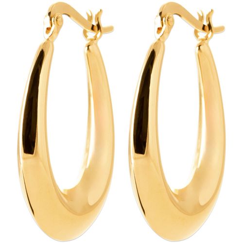 Boucles oreilles Créoles ovalisées plaqué or fil épais - Brillaxis - Modalova
