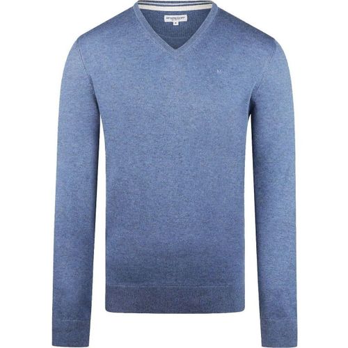 Sweat-shirt Pull Laine Mérinos Col V Bleu Faded - Mcgregor - Modalova
