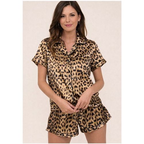 Ensembles de pyjama Pyjashort fluide en satin F, Beige - Kebello - Modalova