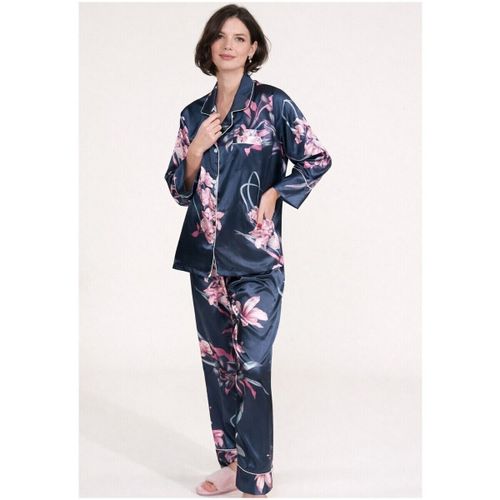 Ensembles de pyjama Pyjama fluide en satin F, Bleu - Kebello - Modalova