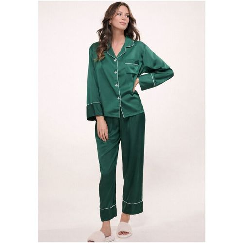 Ensembles de pyjama Pyjama fluide en satin F, Vert - Kebello - Modalova