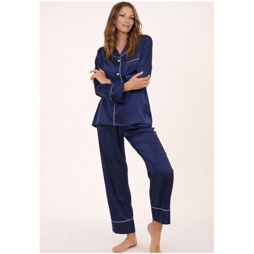 Ensembles de pyjama Pyjama fluide en satin F, Marine - Kebello - Modalova