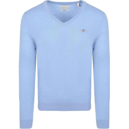 Sweat-shirt Pullover Col-V Wool Blend Bleu Clair - Gant - Modalova