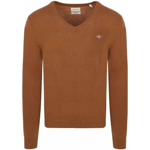 Sweat-shirt Pullover Col-V Wool Blend Camel - Gant - Modalova
