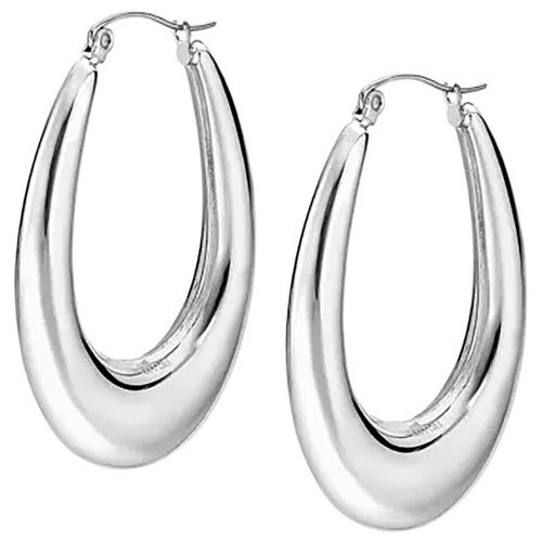 Boucles oreilles Créoles ovales Style acier - Lotus - Modalova