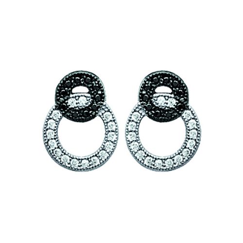 Boucles oreilles Boucles d'oreilles argent black et white - Brillaxis - Modalova