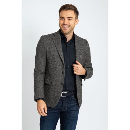 Veste Birds Eye Colbert Laine Merino Anthracite - Suitable - Modalova