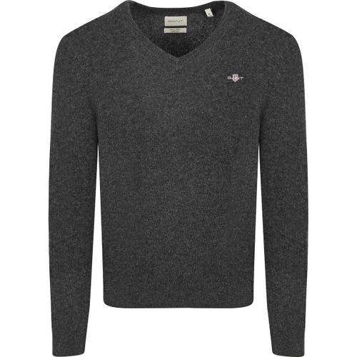 Sweat-shirt Pullover Col-V Wool Blend Mélangé Marine - Gant - Modalova