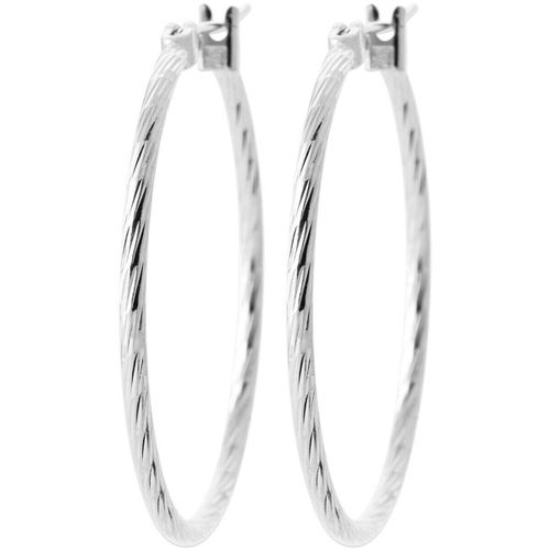 Boucles oreilles Créoles argent rhodié 30mm - Brillaxis - Modalova