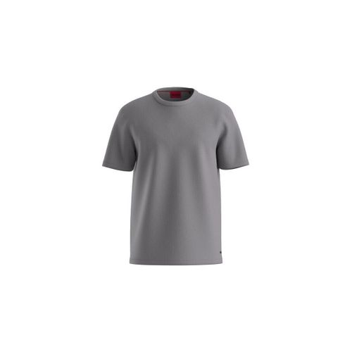 T-shirt T-SHIRT REGULAR FIT GRIS EN COTON PIMA À LOGO CONTRASTANT HU - HUGO - Modalova