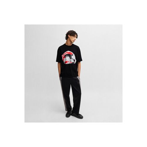 T-shirt T-SHIRT OVERSIZE NOIR EN X RB AVEC IMPRIMÉ COURSE DIT_R - HUGO - Modalova