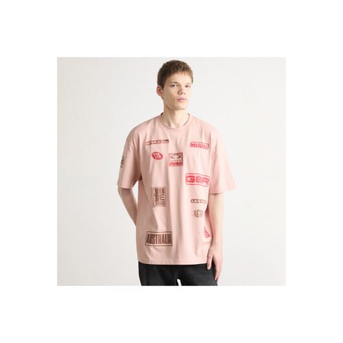T-shirt T-SHIRT OVERSIZE ROSE AVEC IMPRIMÉ X RB DRUVE_RB - HUGO - Modalova