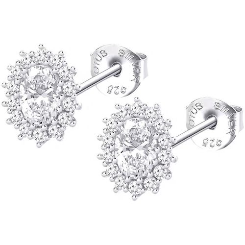 Boucles oreilles Clous d'oreilles Silver marguerite oxydes blancs - Lotus - Modalova