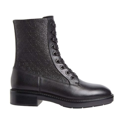 Bottines flat combat boot mono mix - Calvin Klein Jeans - Modalova