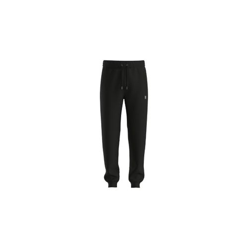 Pantalon BAS DE SURVÊTEMENT NOIR EN COTON MÉLANGÉ AVEC LOGO REVISITÉ - HUGO - Modalova