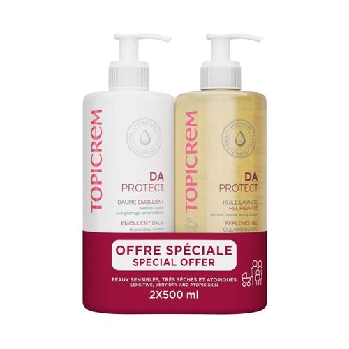 Hydratants & nourrissants Da Protect Baume Émolient 500 Ml + Gel Nettoyant 500 Ml Pack 2 - Topicrem - Modalova