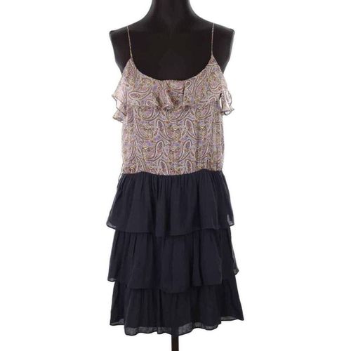 Robe courte Robe en soie noire - Sandro - Modalova