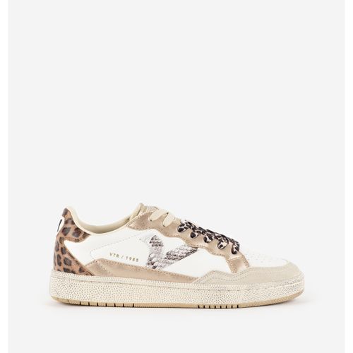 Baskets basses 1985 BASKET SMASH CUIR MÉTAL ANIMAL MIX 8806109 - Victoria - Modalova