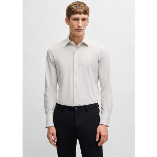 Chemise Chemise à motifs ajustée beige - BOSS - Modalova