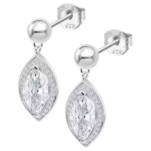 Boucles oreilles Boucles d'oreilles Silver Marquise blanche - Lotus - Modalova
