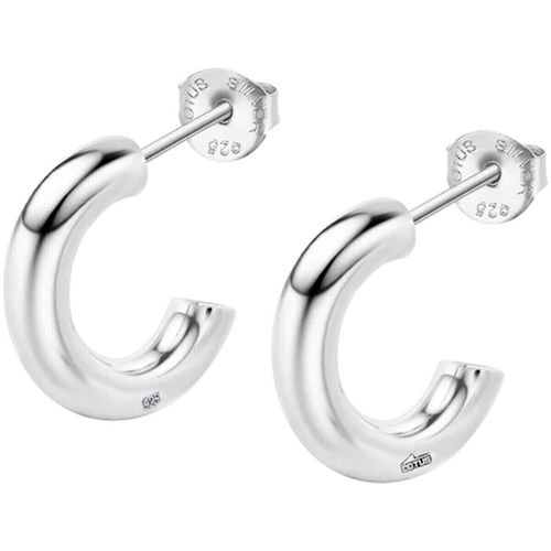Boucles oreilles Créoles Silver argent 15 mm - Lotus - Modalova