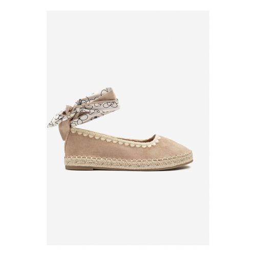 Sandales Espadrille Beige avec foulard satiné - Vera Collection - Modalova
