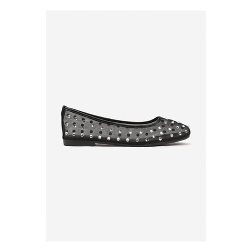 Sandales Ballerines transparentes à clous et à strass, Noir - Vera Collection - Modalova