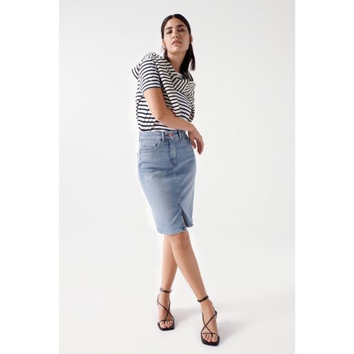 Jupes midi Jupe en jean FAITH PUSH IN Azul - Salsa - Modalova