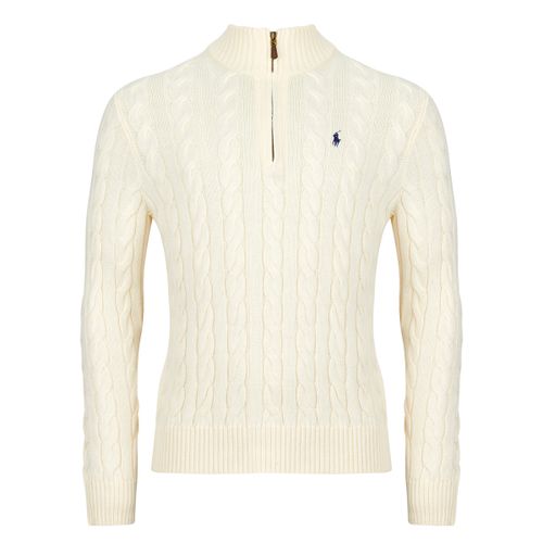 Pull PULL DEMI ZIP EN MAILL TORSADEE - Polo Ralph Lauren - Modalova