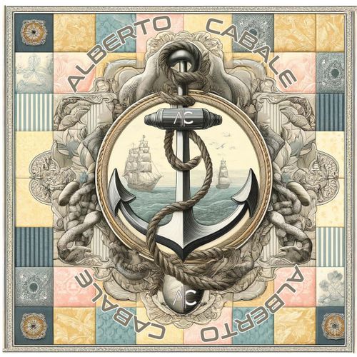 Echarpe Petit carré de soie Anchor Cléo - Alberto Cabale - Modalova