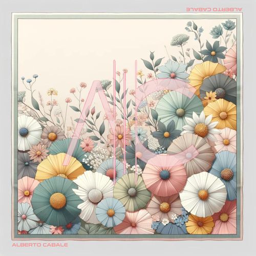 Echarpe Petit carré de soie Minimalist Flowers Cléo - Alberto Cabale - Modalova