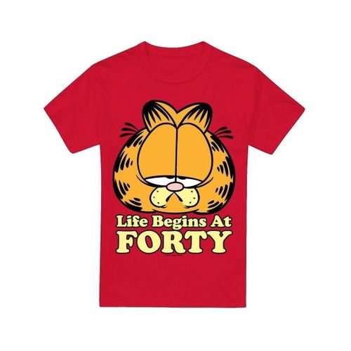 T-shirt Life Begins At Forty - Garfield - Modalova