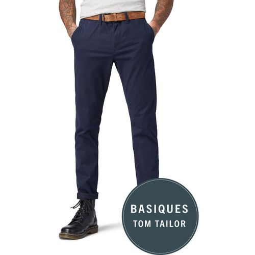 Pantalon Chino BELT Captain Blue - Tom Tailor - Modalova