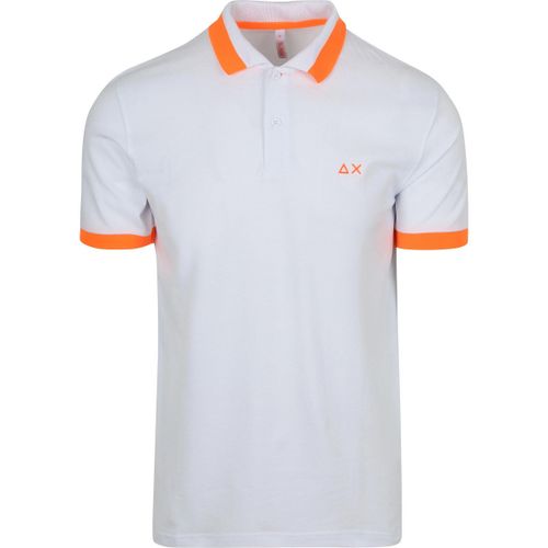 T-shirt Polo Rayures Fluo Blanc - Sun68 - Modalova