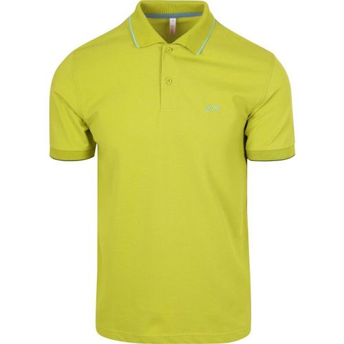 T-shirt Polo Petites Rayures Col Vert Clair - Sun68 - Modalova