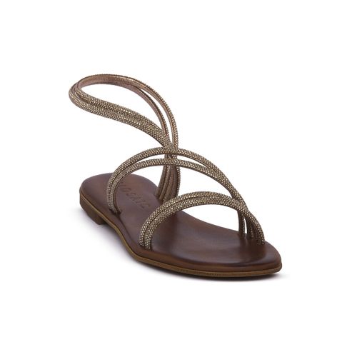 Sandales plates GOLD BROWN NAOMI - Mosaic - Modalova