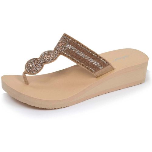Tongs Tongs tige large strass talon Beige - Isotoner - Modalova