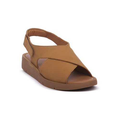 Sandales compensées NABUK CARAMEL - Frau - Modalova