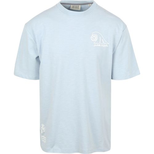 T-shirt T-Shirt Brodé Bleu - Scotch & Soda - Modalova