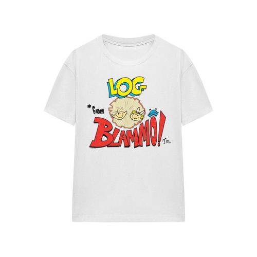 T-shirt Ren & Stimpy Log From Bla - Ren & Stimpy - Modalova