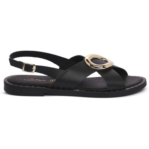 Sandales plates S.piero BLK LEATHER - S.piero - Modalova