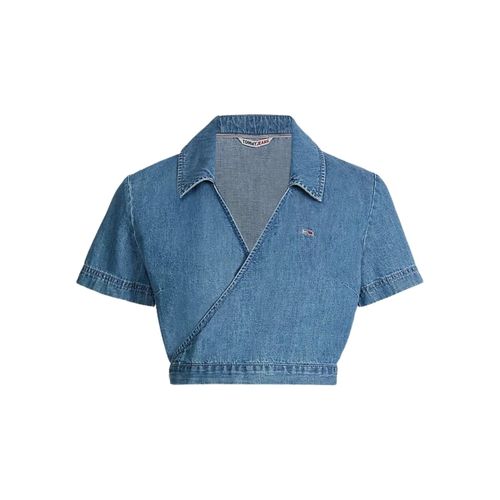 T-shirt Haut cache-coeur en jean Ref 59349 1A5 - Tommy Jeans - Modalova