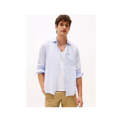 Chemise MW0MW39425 PIECE DYE-C10 BREEZY BLUE - Tommy Hilfiger - Modalova