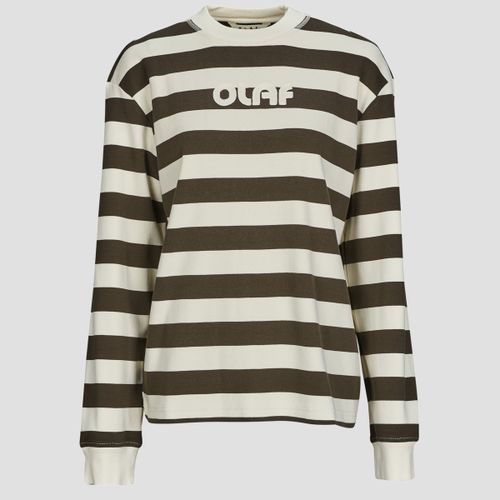 T-shirt STRIPED RIB RETRO LOGO CREWNECK - OLAF - Modalova