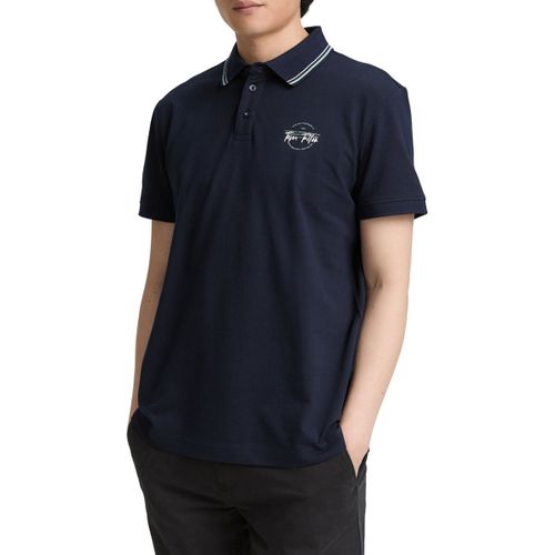 T-shirt Polo LOGO PRINT Bleu - Tom Tailor - Modalova