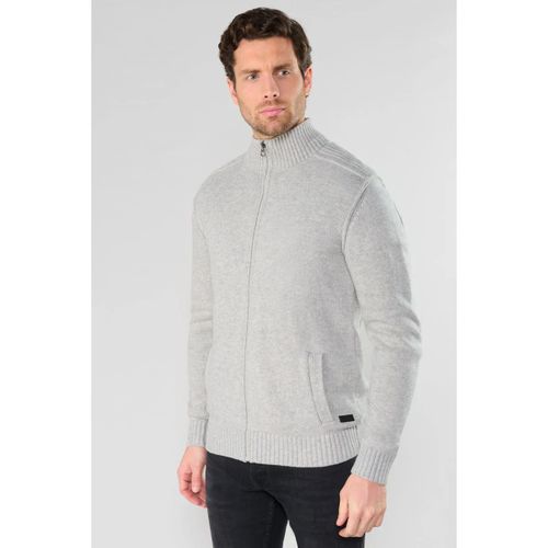 Gilet Cardigan zippé laya gris - Le Temps des Cerises - Modalova