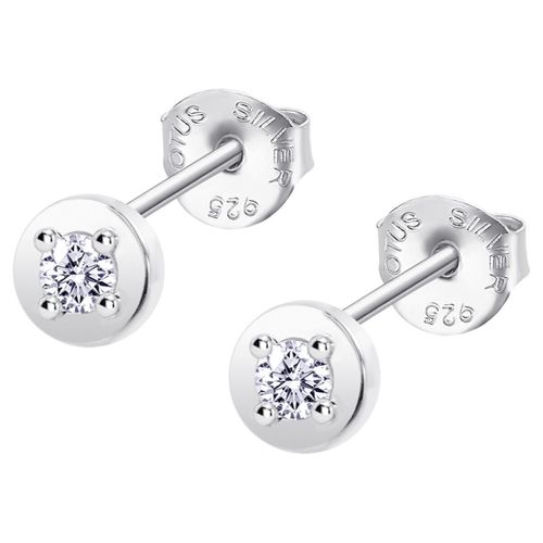 Boucles oreilles Puces d'oreilles Silver essential solitaire - Lotus - Modalova