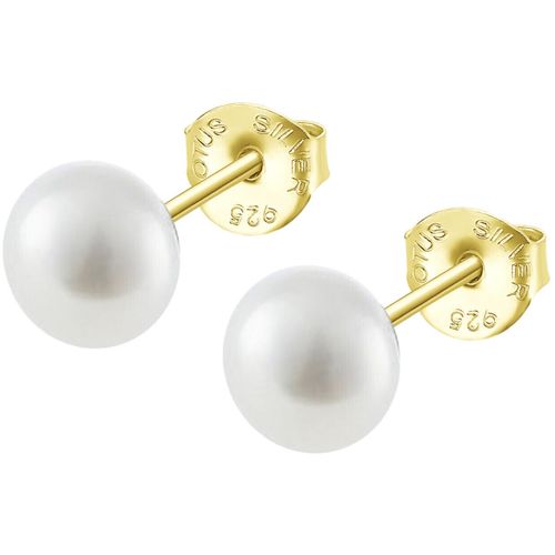 Boucles oreilles Puces d'oreilles Silver perle 6 mm argent doré - Lotus - Modalova