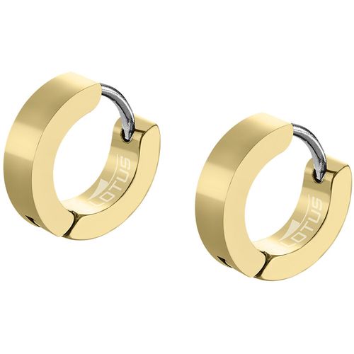 Boucles oreilles Créoles style acier doré - Lotus - Modalova