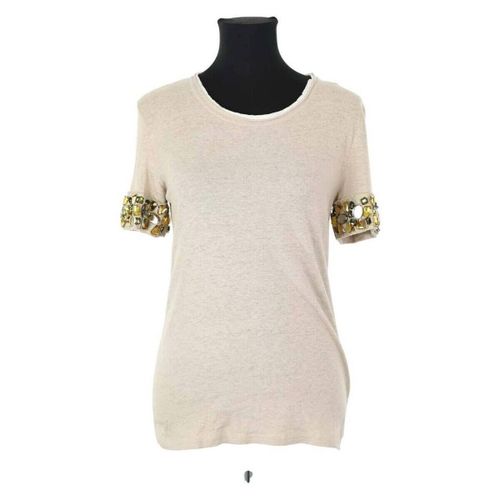 T-shirt T-shirt en coton beige - Tory Burch - Modalova